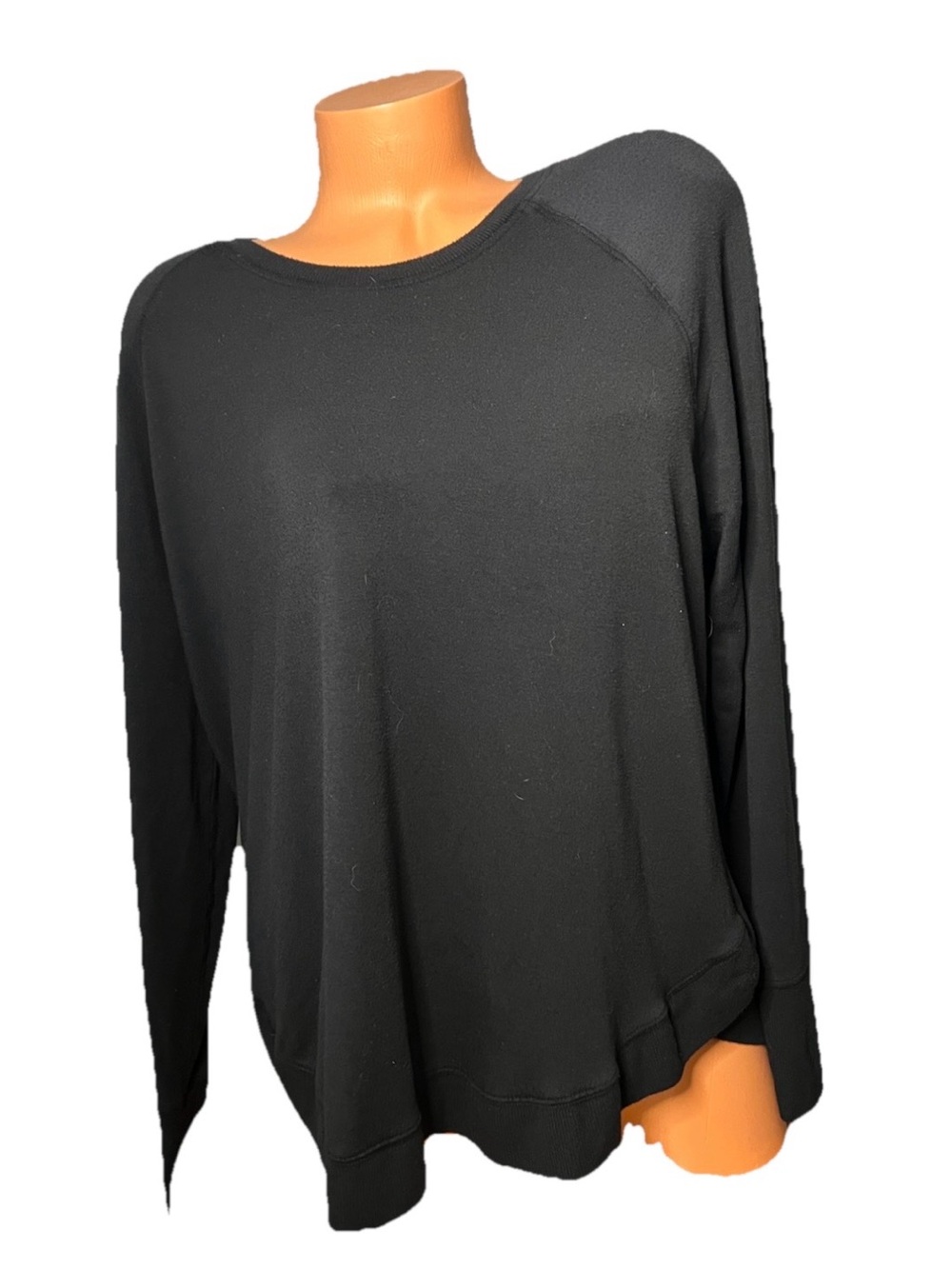 Athleta Black Long-Sleeve Crew Sweatshirt 1X MODAL